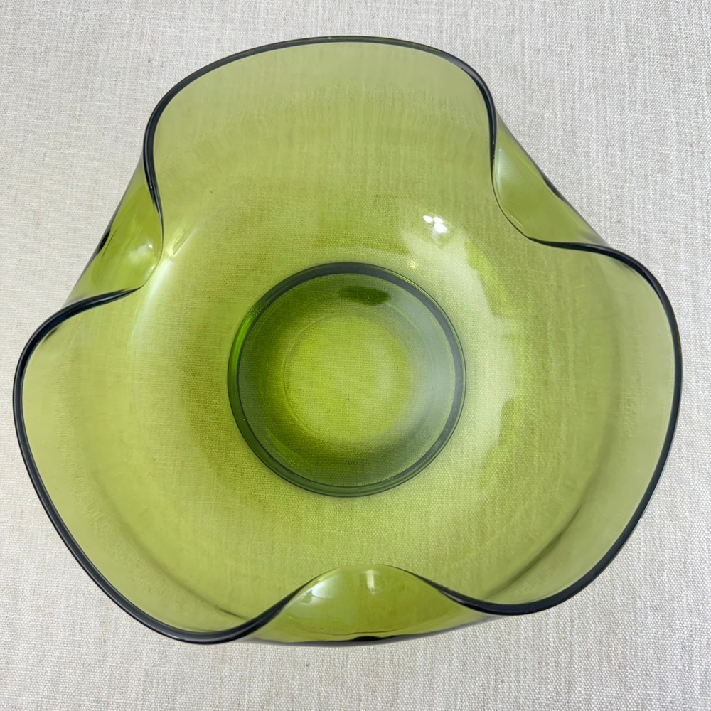 Vintage Anchor Hocking Avocado Green Art Class Chip Bowl MCM 1970s 10 - Picture 3 of 8